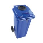 2Work Wheelie Bin 120L Bot/Lock Blue