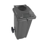 2Work Wheelie Bin 240L Bot/Lock Grey