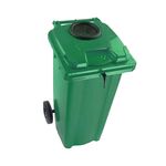 2Work Wheelie Bin 240L Bot/Lock Grn