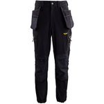 Tech Mens Black Cargo Trousers M