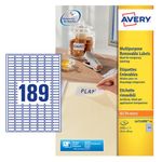 Avery Remv Lsr Lbls Wht 189L/Sh Bx25
