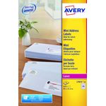 Avery Mini Lbls Wht 65L/Sh Lsr Bx25