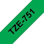 Brother Tze Tpe 24Mmx8M Blk/Grn Tpe