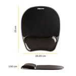 Crystal Gel Mouse Pad/Wrist Supp Blk