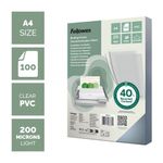 Fellowes Clr Pvc Covers 200Mi Pk100