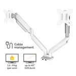 Fellowes Platinum Dual Mon Arm Wht