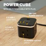 Fellowes Power Cube Type G Uk/Ie Blk