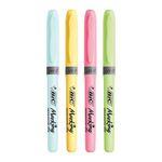 Bic Highlighter Grip Pastel Astd P4