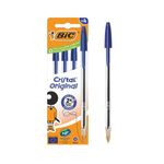 Bic Cristal Ball Pen Med Blu Pk4