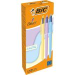 Bic 4 Colours Ballpoint Pastel Pk12