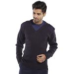 Acrylic Mod V-Neck Sweater Black 2Xl