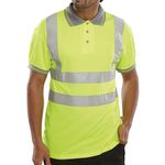 Hi Vis Polo Shirt Sht Sle Syellow Lg