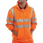 Zip Up Hooded Sweatshirt Orange S