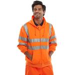Zip Up Hooded Sweatshirt Orange L