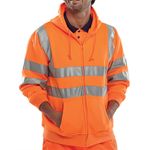 Zip Up Hooded Sweatshirt Orange L