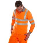 Hi Vis Polo Shirt Lng Sle Orange 3Xl