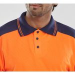 2 Tone Hi Vis Polo Shirt Org/Blu 4Xl