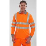 Hi Vis Polo Shirt Lng Sle Orange S