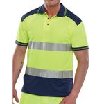 2 Tone Hi Vis Polo Shirt Ylw/Blu Xs