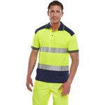 2 Tone Hi Vis Polo Shirt Ylw/Blu Xs