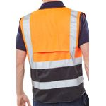 Hi Vis Exec Waistcoat Org/Blk M