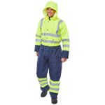 2Tone Hi Vis Coverall Sylw/Nblu 2Xl