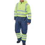 2Tone Hi Vis Coverall Sylw/Nblu 3Xl