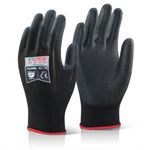 Beeswift Pu Coated Gloves 1Pr Blk Xl