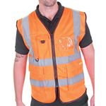 Executive Mesh Waistcoat Orange 3Xl