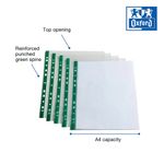 Oxford A4 Clear Punch Pkt Grn Pk100