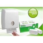 Maxima Green 2-Ply H/Towels Wht Pk15