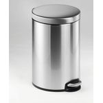 Durable Ssteel Pedal Bin Round 12L