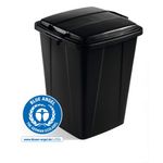 Durable 90L Waste Bin Sq Rcyc Blk