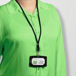 Durable Fabric Lanyard Black Pk10
