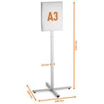 Durable Ssteel Floor Stand A3 Grey