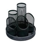 5 Compartment Mesh Desk Tidy Blk