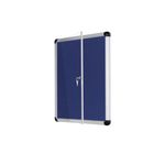 Glazed Noticeboard Blu Felt 900X1200