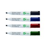 Drywipe Marker Chisel Tip Ast Pk4