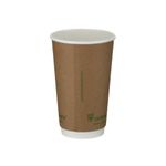 Dbl Wall Coffee Cup 16Oz Kraft Pk500