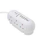 2M 6 Way Surge Protector Usba/C
