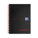 Black N Red Hb Wire Rule Ntbk A6 Pk5