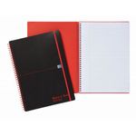 Black N Red Recy Pp Wire Ntbk A4 Pk5