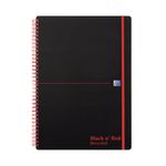Black N Red Recy Pp Wire Ntbk A4 Pk5
