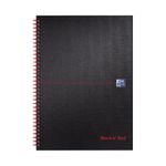 Black N Red Hb Wire Notebook A4 Pk5