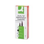 Q-Connect Dual Tip Markers Blk Pk10