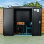 Harrogate 6X6 Metal Shed Dark Grey