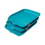 Leitz Cosy Letter Tray A4 Blue Pk3