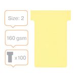 Nobo T-Card Size 2 Yellow Pk100