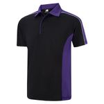 Avocet Wicking Polo Blk/Purple 2Xl