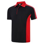 Avocet Wicking Polo Blk/Red S